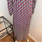 ZARA Geometric Print Midi Dress Multicolored Size Medium Photo 9