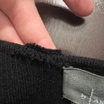 Anthropologie By Top Womens XL Black Floral Woven Ruffle-Sleeve Sweater Ribbed Photo 8