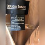 Brandon Thomas NWOT Taupe Gold Trench Coat w black leather trim pockets dressy M Size M Photo 2