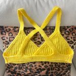 knit yellow bralette top cross back v neck Photo 5
