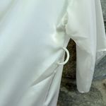 Vintage Kimono Sleeve White Satin Embroidered & Lace Detail Robe Size L Photo 5