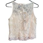 Belsoie Vintage off White Lace and burgundy Red Velvet Long Dress Sleeveless Size 10 Photo 7