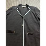 Misook Exclusively  Knit Blazer XL Black‎ Blue Button Up Jacket Womens Formal Photo 2