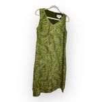 Danny & Nicole Vintage Inspired Green Midi Dress Resortwear Print Boho Artsy 12P Photo 1