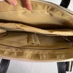 Missnine Beige Canvas Tote Bag with Black Trim & Strap | Laptop Work Travel Bag Photo 10