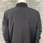 LOGO By Lori Goldstein  Black Quilted Bomber Jacket Photo 5