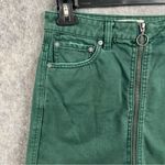 We The Free Womens Size 28 Denim Front Zipper Mini Skirt Green Photo 1