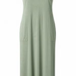 Athleta  Martinique Maxi Dress Women's M Green Short Sleeve Long Photo 0