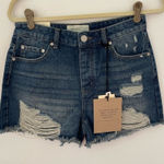 Ban Jara  Denim shorts loose fit super high rise juniors size 7/27 Distressed NWT Photo 0