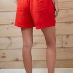 A New Day Red Mid-Rise Linen Pull-On Shorts Photo 1
