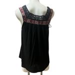 Free People  Women's Standard XS Black Crochet Sleeveless Blouse Square Neck Photo 2