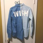 Wish Mini Cream women's M two tone  eyeball embroidered long sleeve collar shirt Photo 2