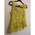 Drew Women's Yellow Sleeveless Top with Chain Print, Size XS Photo 1