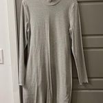Abercrombie & Fitch A&F Mock Neck Ribbed Bodycon Grey Dress XL Photo 3