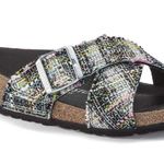 Birkenstock 36 US 5 Siena Rivot Logo Festive Weave Green Textile Vegan Sandals Photo 2