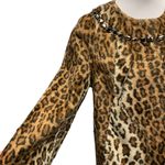 Victor Alfaro Beaded Leopard Print Faux Fur Jacket Size Petite 12P Black Photo 4