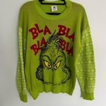 Women's Christmas The Grinch Red Blah Blah Blah Green Sweater Top XL 16 Photo 2