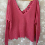 FATE. Pink Fringe Knit Sweater  Photo 0