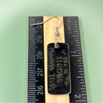 Stainless Steel Inspirational She is Strong Proverbs 31:25 Earrings Silver Photo 3