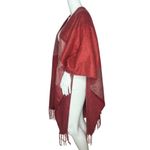 Woolrich Poncho Womens One Size Red Fringe Talla Unica Wrap Cape Plaid Cabincore Photo 1