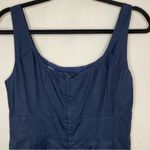 J.Crew  Navy Blue Poplin Cotton Sydney Dress Pockets Sleeveless Tank Scoop Neck 6 Photo 4