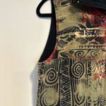 Paisley & Sage Sz: S Abstract Colorful Full Zip Reversible Vest w/pockets. Red Photo 8