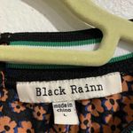 Black Rainn  Floral Accord Pleated Short Sleeve Blouse Sz L Photo 3