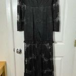 Alexis  Lucasta Black Lace Ruffled Ruched Steampunk Goth Cocktail Maxi Dress XS Photo 7