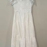 En Saison Alana Smocked White MIDI Dress Photo 0