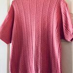 Blair  pink short sleeve v neck with lace sweater Photo 1