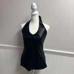 Hot Kiss NEW Vintage  Velvet Halter Neck Top Metallic Black S Deadstock NWT Photo 12