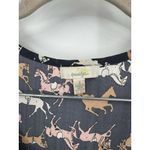 Anthropologie Porridge Horse Race Print Dress Women Small Navy Equestrian Boho Photo 2