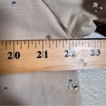 Aleeza Paris Tan Rhinestone Studded Cropped Button Down Shirt Womens S Oversized Photo 6