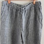 Charter Club  100% Linen Grey Pull On Elastic Waist Pants Straight Leg Small Photo 3