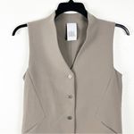 LOTUS EATERS Invincibelle Tan Button Down Hi Low Vest Made In Greece, Size Small Photo 7