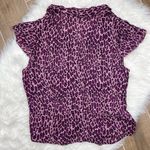 Hillard & Hanson  silk purple leopard print blouse Photo 1