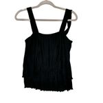 EXPRESS Black Pleated Layered Square Neck Tank Top Size Small NWT Photo 4