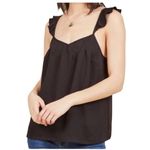 Modcloth Black Pleated Ruffle Chiffon Flowy Tank Top Size 2XL Photo 0
