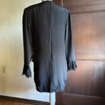 90s Vintage DOMINIC ROMPOLLO Black Wrap Jacket Mini Dress Lace Cuffs | Medium Photo 3