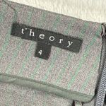 Theory  Womens Gray Green Pinstripe‎ Wool Blend Pencil Skirt Career Size 4 Photo 5