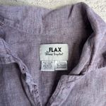 Flax Women's  Small Petite Purple Button 100% Linen Long Sleeve Photo 1