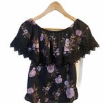 Say What? HP! Say What? s off the shoulder black floral crop Photo 1