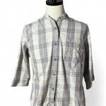 Carhartt Women's Plaid Button Up Shirt Band Collar 3/4 Sleeve Size XL Photo 0