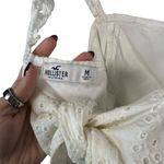 Hollister White Eyelet Tie Crop Top Ruffle Strap Tank M Coquette Soft Girl Boho Photo 2