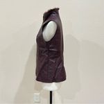 Dennis Basso  Merlot Faux Fur and Leather Moto Vest, Small Photo 3