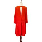 JUST Female Garner Layered Dress Oversized Flowy Midi Orange Red Size Small Photo 2