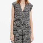 Madewell Silk Black Aztec Kimono Romper Tidalwave Photo 0