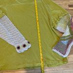 Urban Outfitters Oversized Green Layered Tee With Crochet Sleeves XS Photo 3