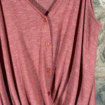Lush Clothing Lush Tank Top Woman's Medium Pink Cross Over Hem Coastal Oversized Flowy Photo 4