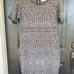 Calvin Klein  Sweater Dress Animal Print Short Sleeve Grey Black Women's Medium Photo 0